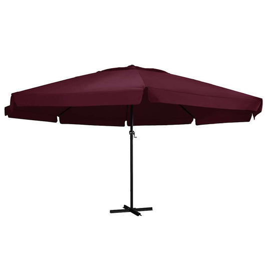 Sonnenschirm mit Aluminium-Mast 600 cm Bordeauxrot