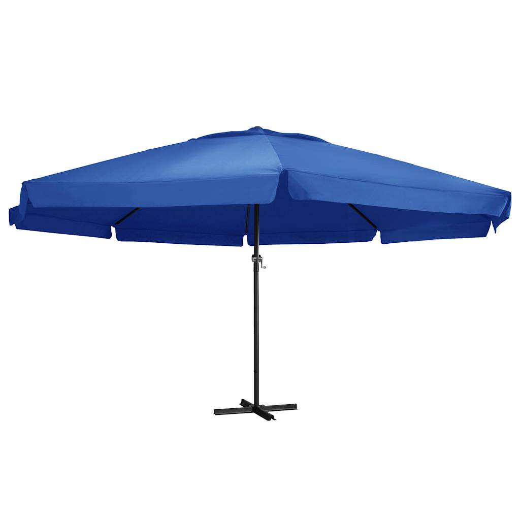 Parasol with aluminum pole 600 cm azure blue