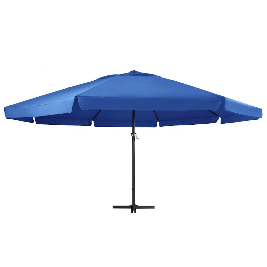 Parasol with aluminum pole 600 cm azure blue