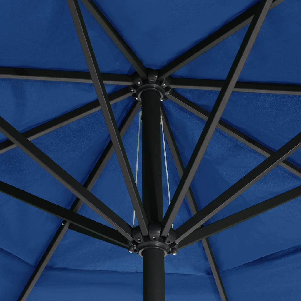 Parasol with aluminum pole 600 cm azure blue