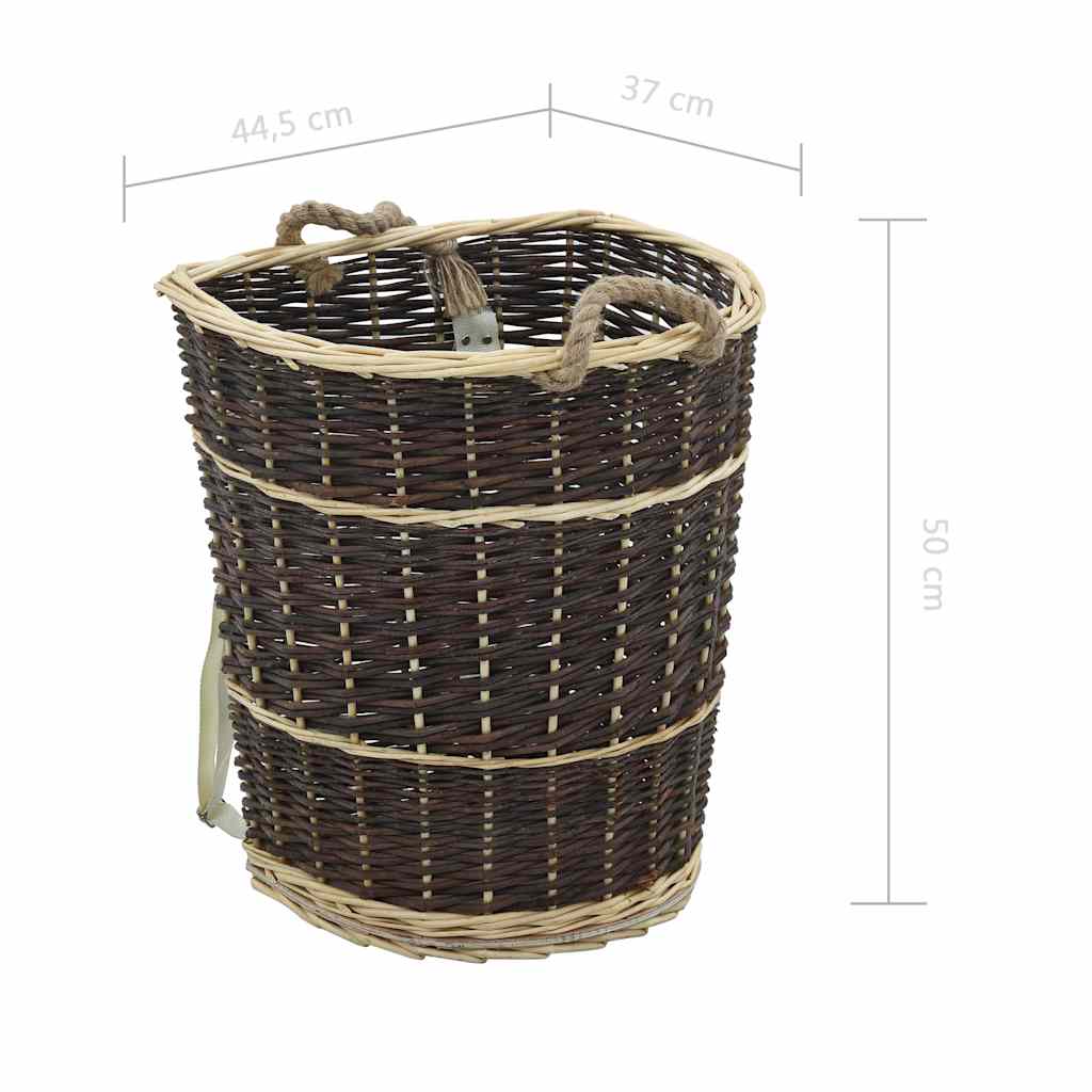 Holzkorb mit Trageriemen 44,5×37×50 cm Natur Weide