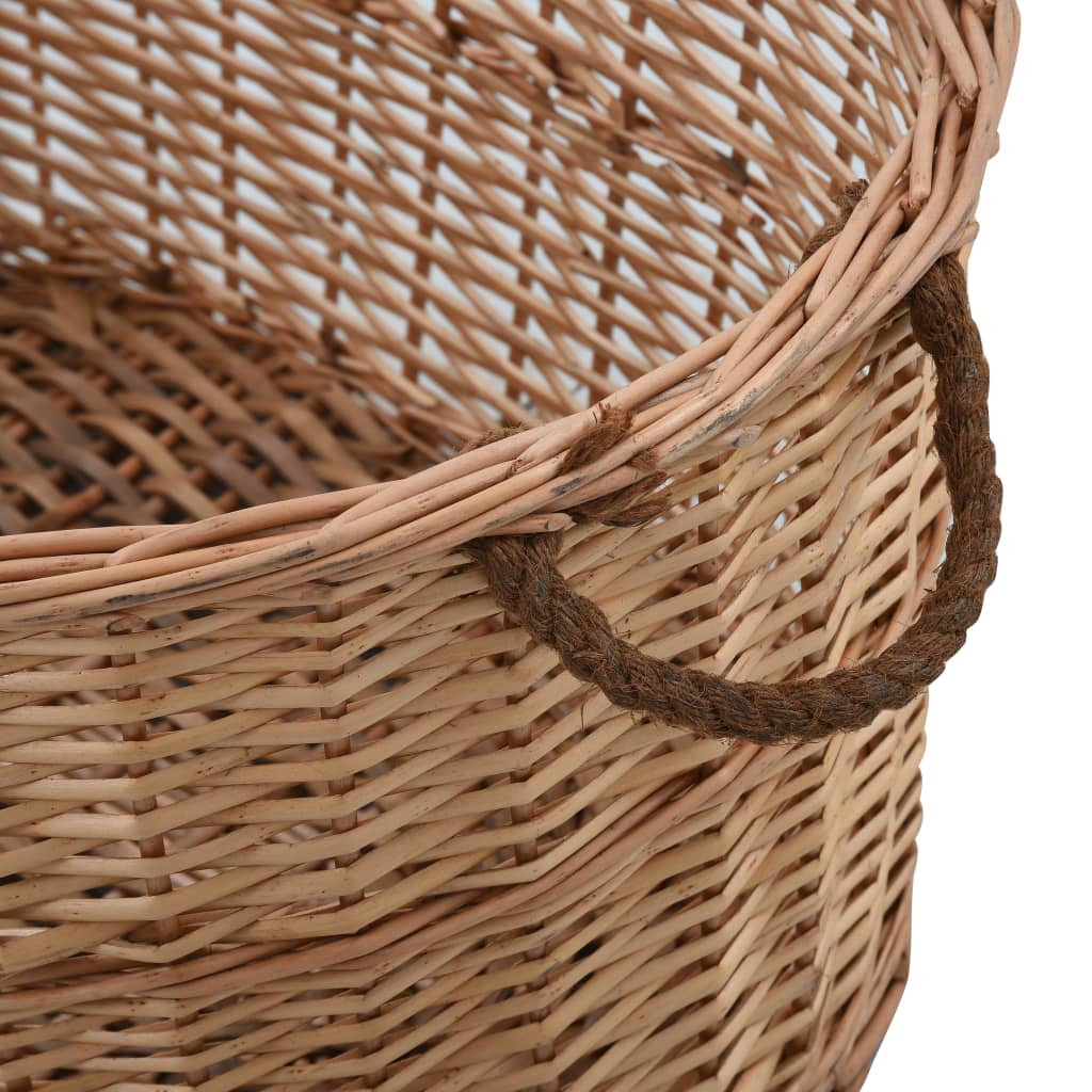 Holzkorb mit Tragegriffen 88 x 57 x 34 cm Natur Weide