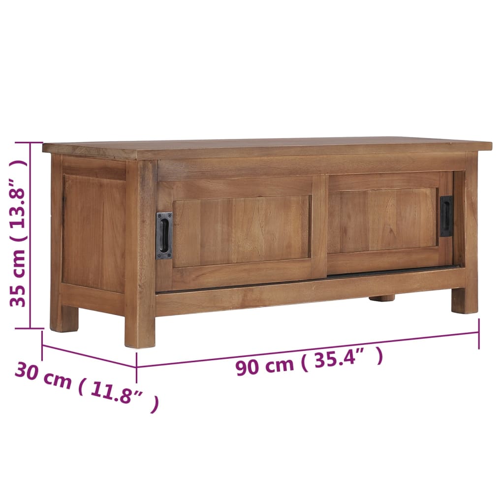 TV-Schrank 90×30×35 cm Massivholz Teak