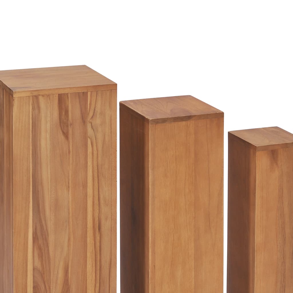 3-tlg. Pflanzenständer-Set Massivholz Teak
