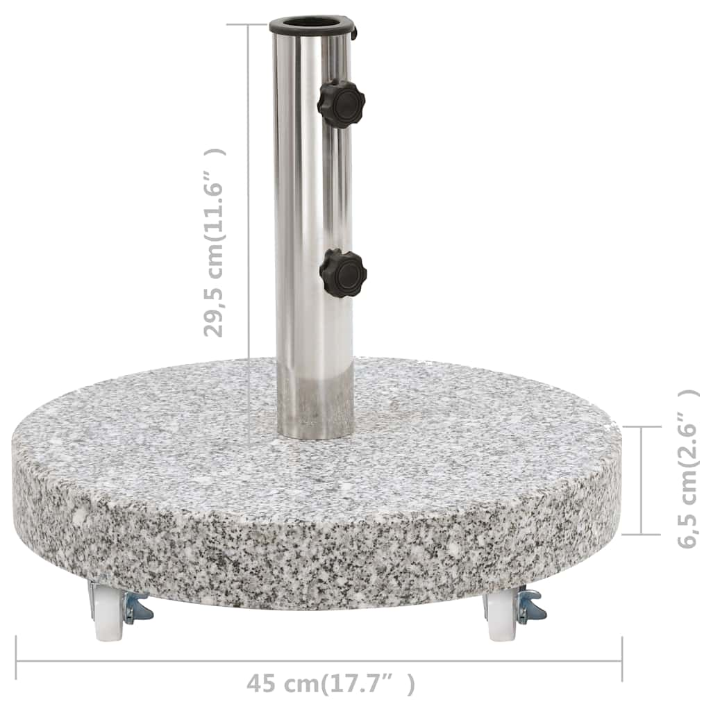 Pied de parasol granit 30 kg rond gris