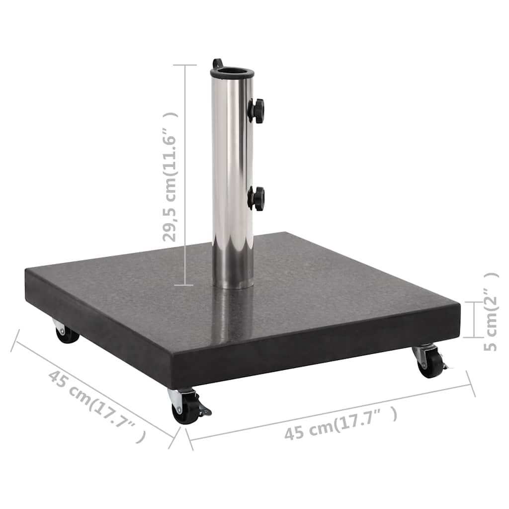 Sonnenschirmständer Granit 30 kg Quadrat Schwarz