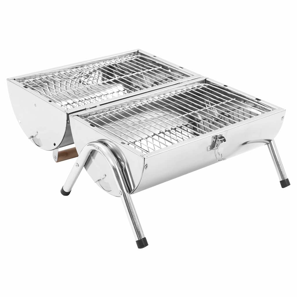 Tragbarer Tisch-Holzkohlegrill Edelstahl Doppelrost