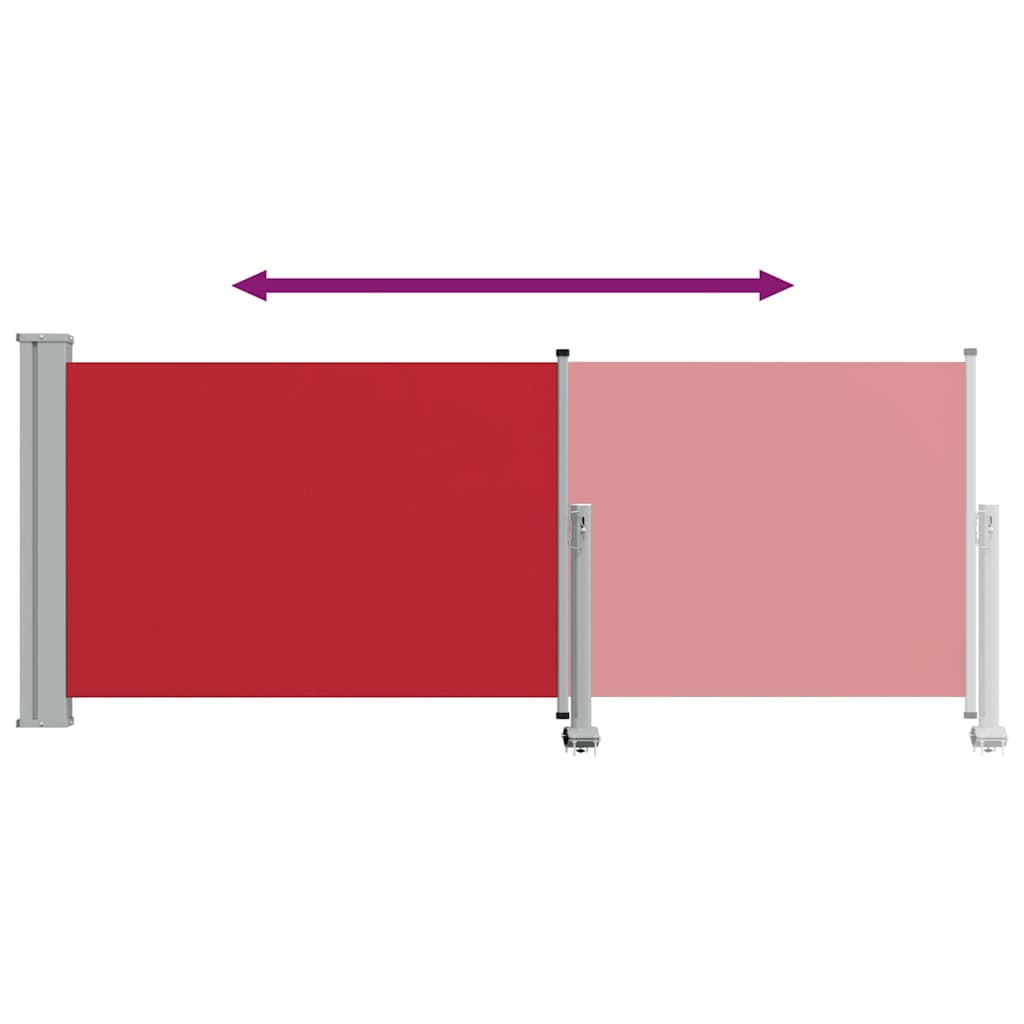 Ausziehbare Seitenmarkise 100x300 cm Rot