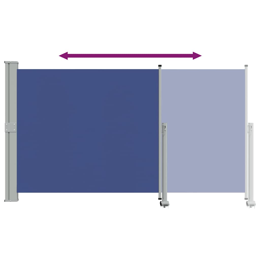 Ausziehbare Seitenmarkise 140 x 300 cm Blau