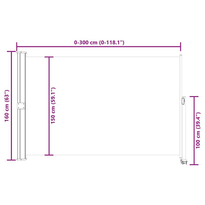 Ausziehbare Seitenmarkise 160x300 cm Braun