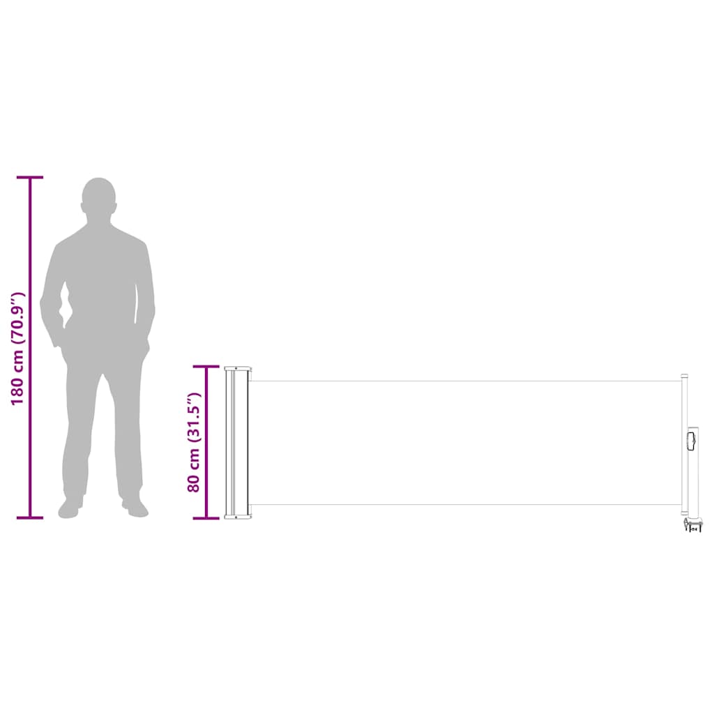 Ausziehbare Seitenmarkise 80×300 cm Braun