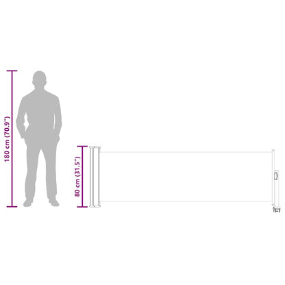 Ausziehbare Seitenmarkise 80×300 cm Braun