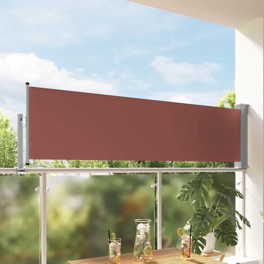 Ausziehbare Seitenmarkise 80×300 cm Braun