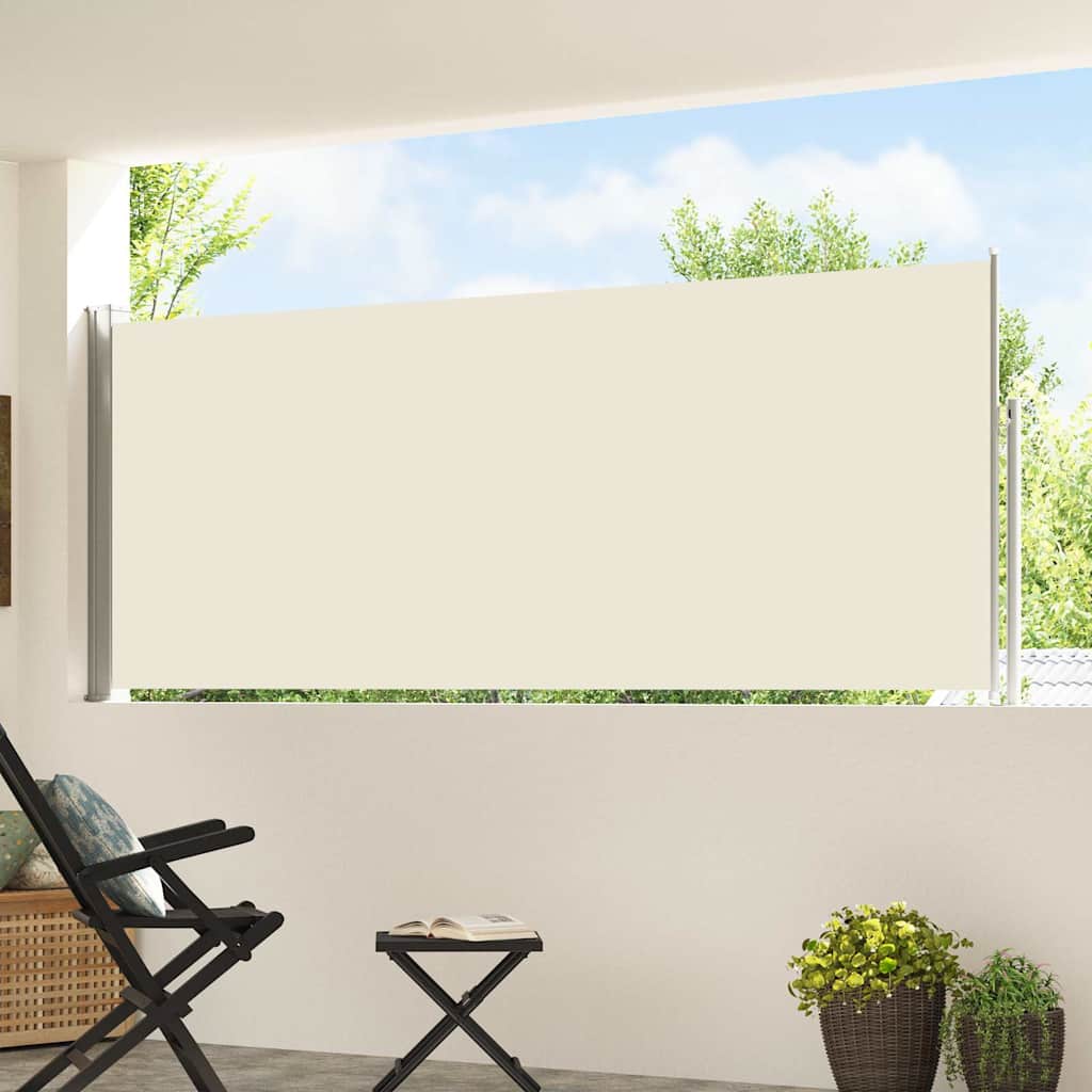 Ausziehbare Seitenmarkise 117×514 cm Creme