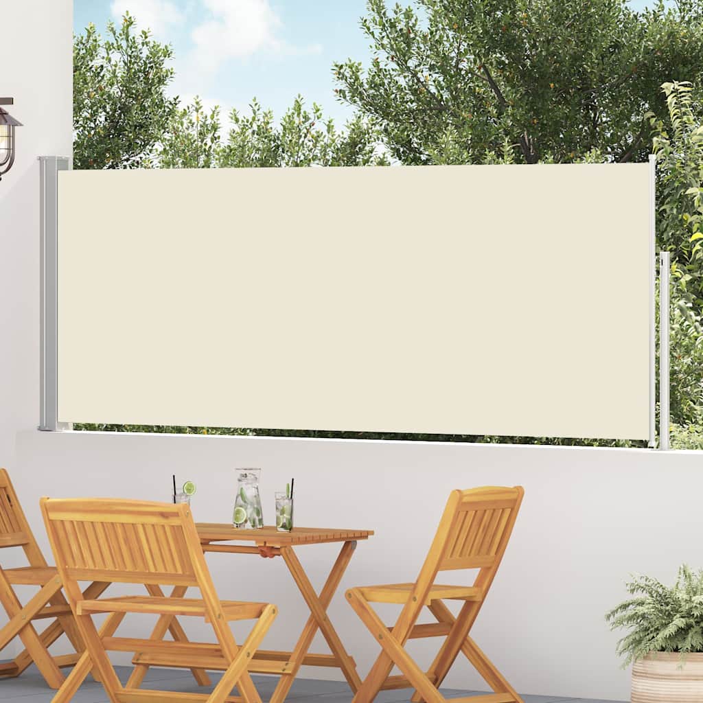Ausziehbare Seitenmarkise 117×514 cm Creme
