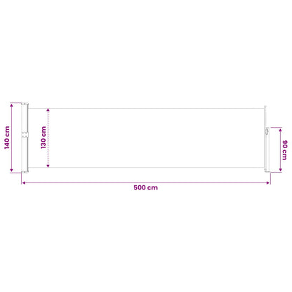 Ausziehbare Seitenmarkise 140×500 cm Blau