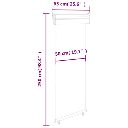 Balkon-Seitenmarkise 65x250 cm Grau