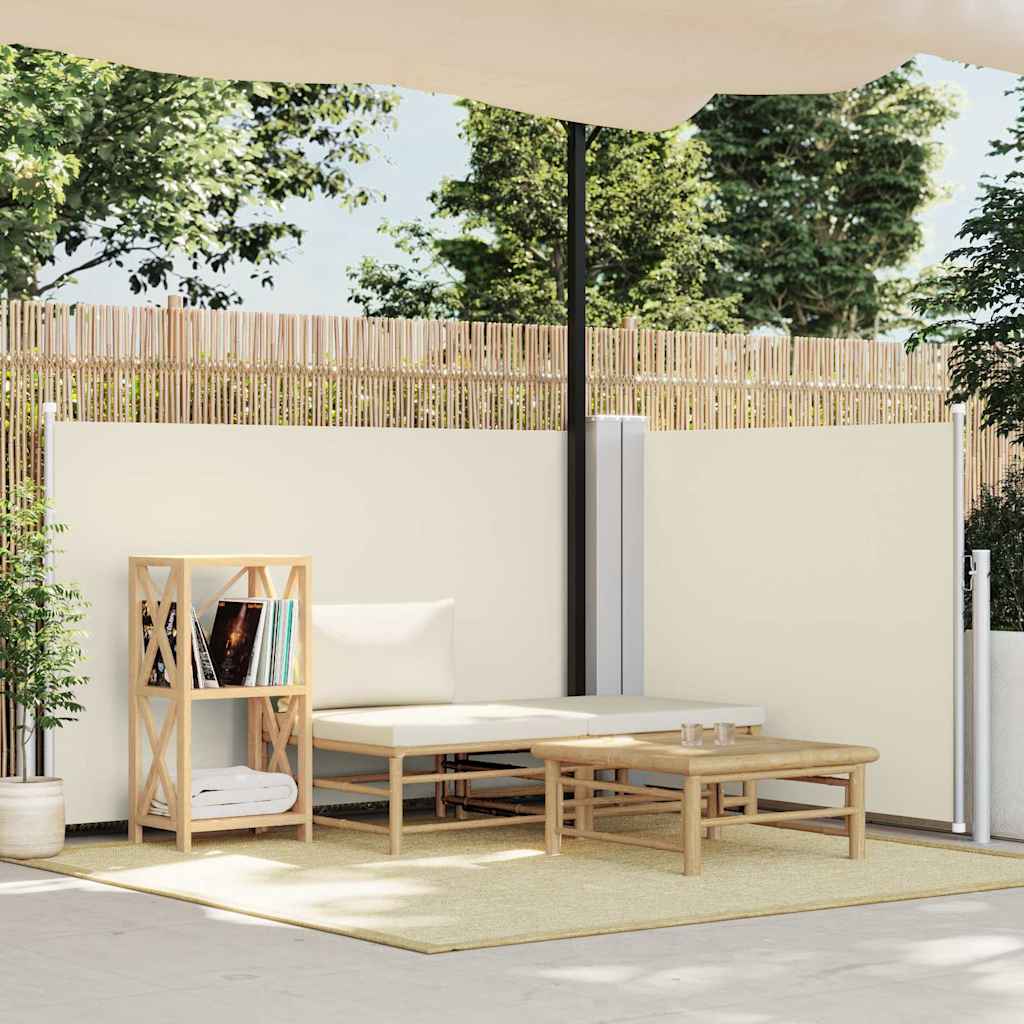 Ausziehbare Seitenmarkise Cremeweiß 120 x 600 cm