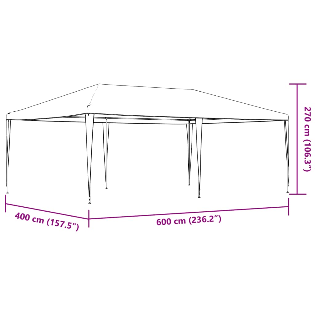 Tente de fête 4x6 m bleue