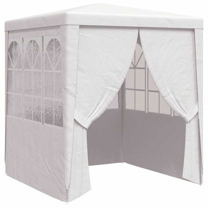 Profi-Partyzelt mit Seitenwänden 2×2m Weiß 90 g/m²