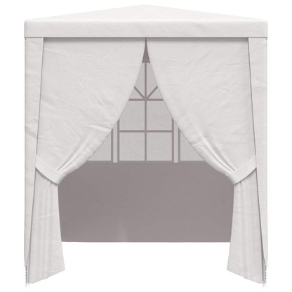 Profi-Partyzelt mit Seitenwänden 2×2m Weiß 90 g/m²