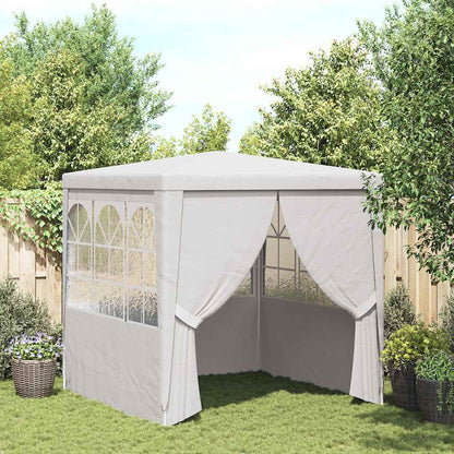 Profi-Partyzelt mit Seitenwänden 2×2m Weiß 90 g/m²