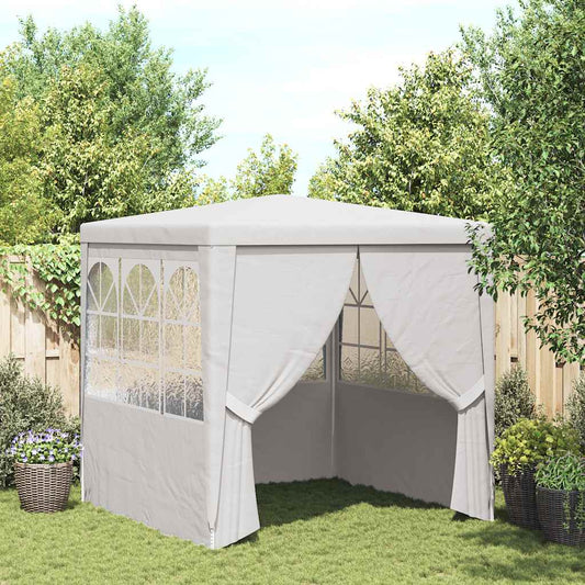Professional party tent with side walls 2×2m white 90 g/m²