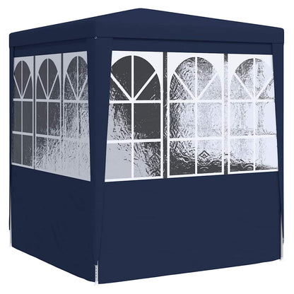 Profi-Partyzelt mit Seitenwänden 2×2m Blau 90 g/m²