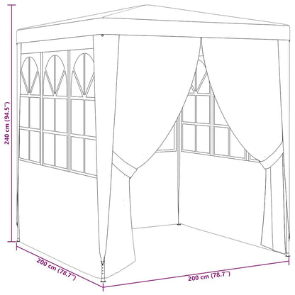 Profi-Partyzelt mit Seitenwänden 2×2m Blau 90 g/m²