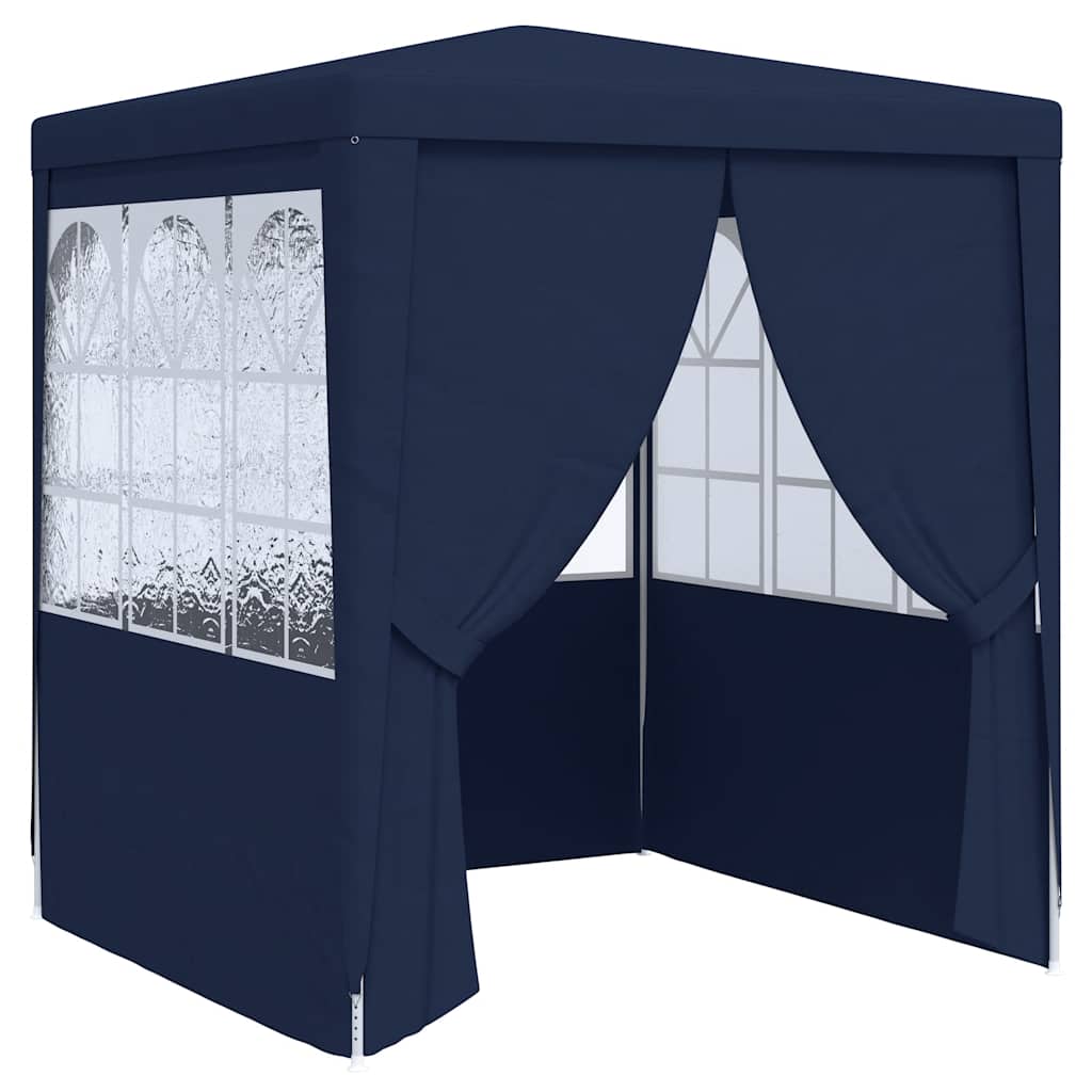 Professional party tent with side walls 2.5x2.5 m blue 90 g/m²
