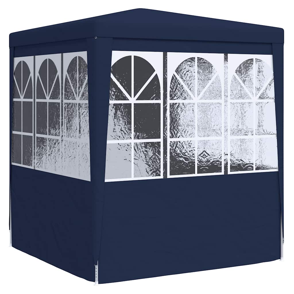 Professional party tent with side walls 2.5x2.5 m blue 90 g/m²