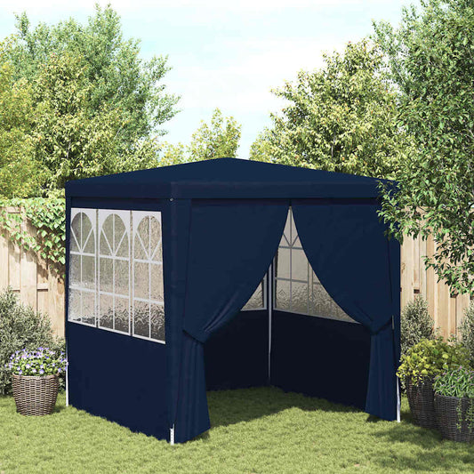 Professional party tent with side walls 2.5x2.5 m blue 90 g/m²