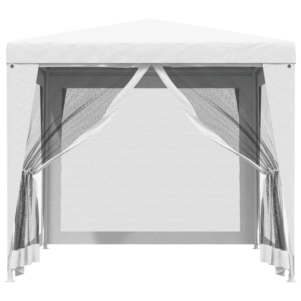 Tente de fête avec 4 parois latérales grillagées 2,5 x 2,5 m blanc