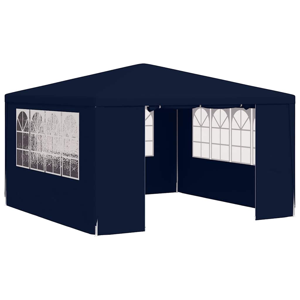 Professional party tent with side walls 4×4 m blue 90 g/m²