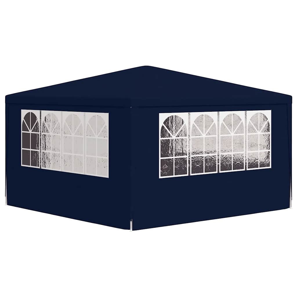 Professional party tent with side walls 4×4 m blue 90 g/m²