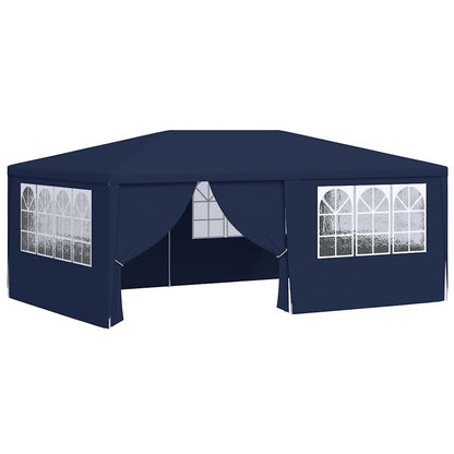 Profi-Partyzelt mit Seitenwänden 4×6 m Blau 90 g/m²