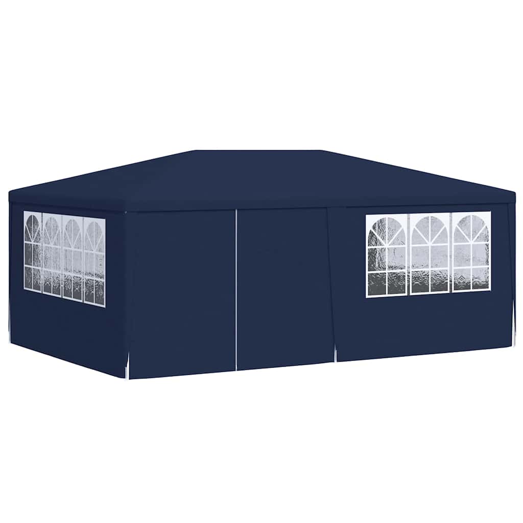 Profi-Partyzelt mit Seitenwänden 4×6 m Blau 90 g/m²