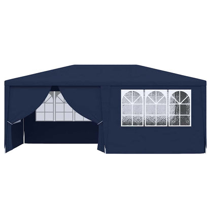 Profi-Partyzelt mit Seitenwänden 4×6 m Blau 90 g/m²