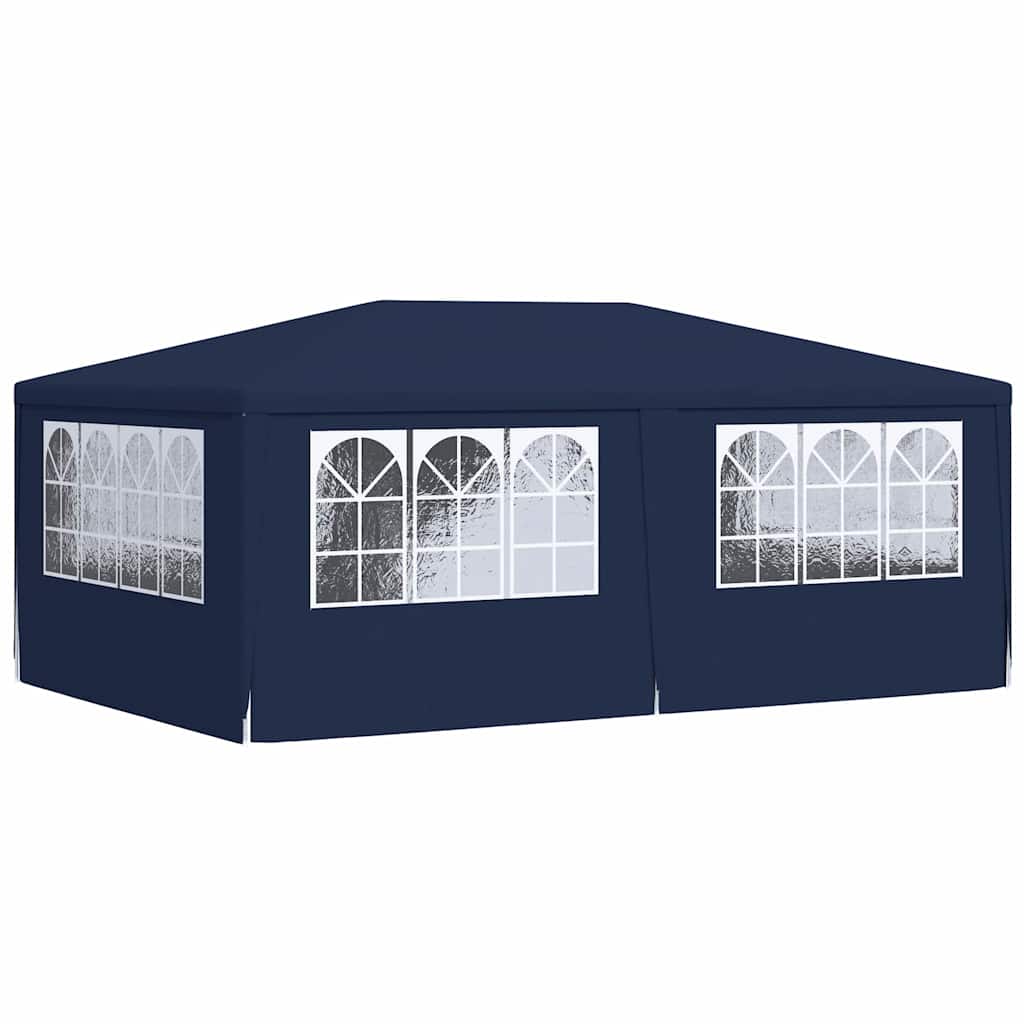 Profi-Partyzelt mit Seitenwänden 4×6 m Blau 90 g/m²