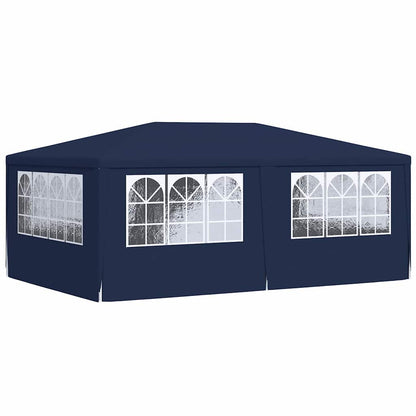 Profi-Partyzelt mit Seitenwänden 4×6 m Blau 90 g/m²