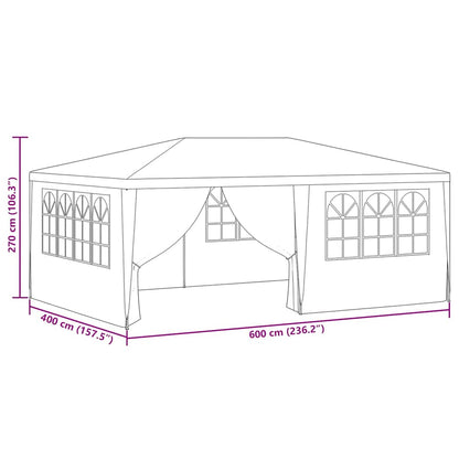 Profi-Partyzelt mit Seitenwänden 4×6 m Blau 90 g/m²