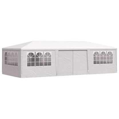 Profi-Partyzelt mit Seitenwänden 4×9 m Weiß 90 g/m²