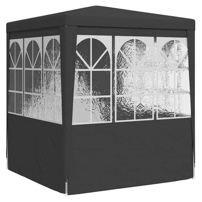 Profi-Partyzelt mit Seitenwänden 2×2m Anthrazit 90 g/m²