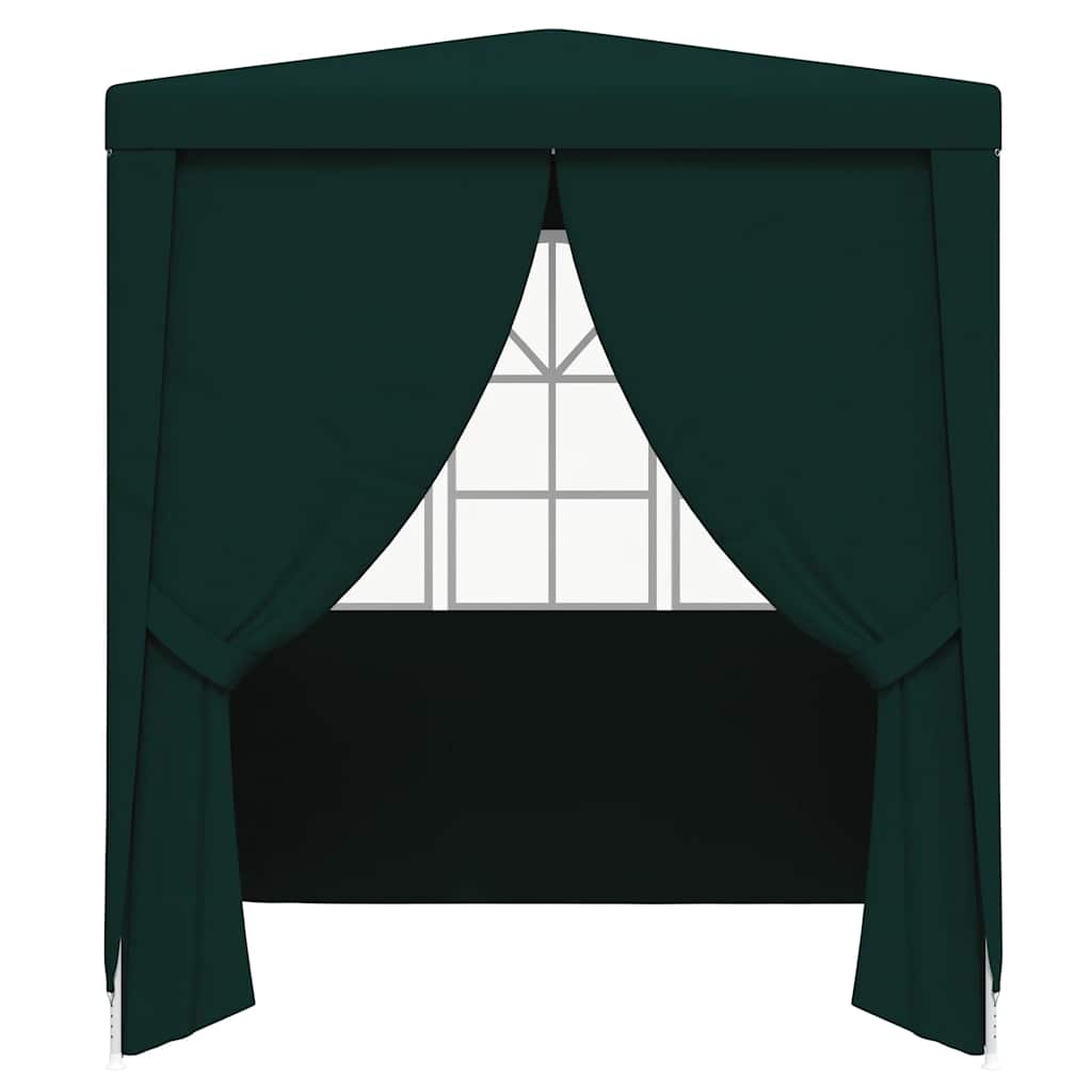 Professional party tent with side walls 2×2m green 90 g/m²