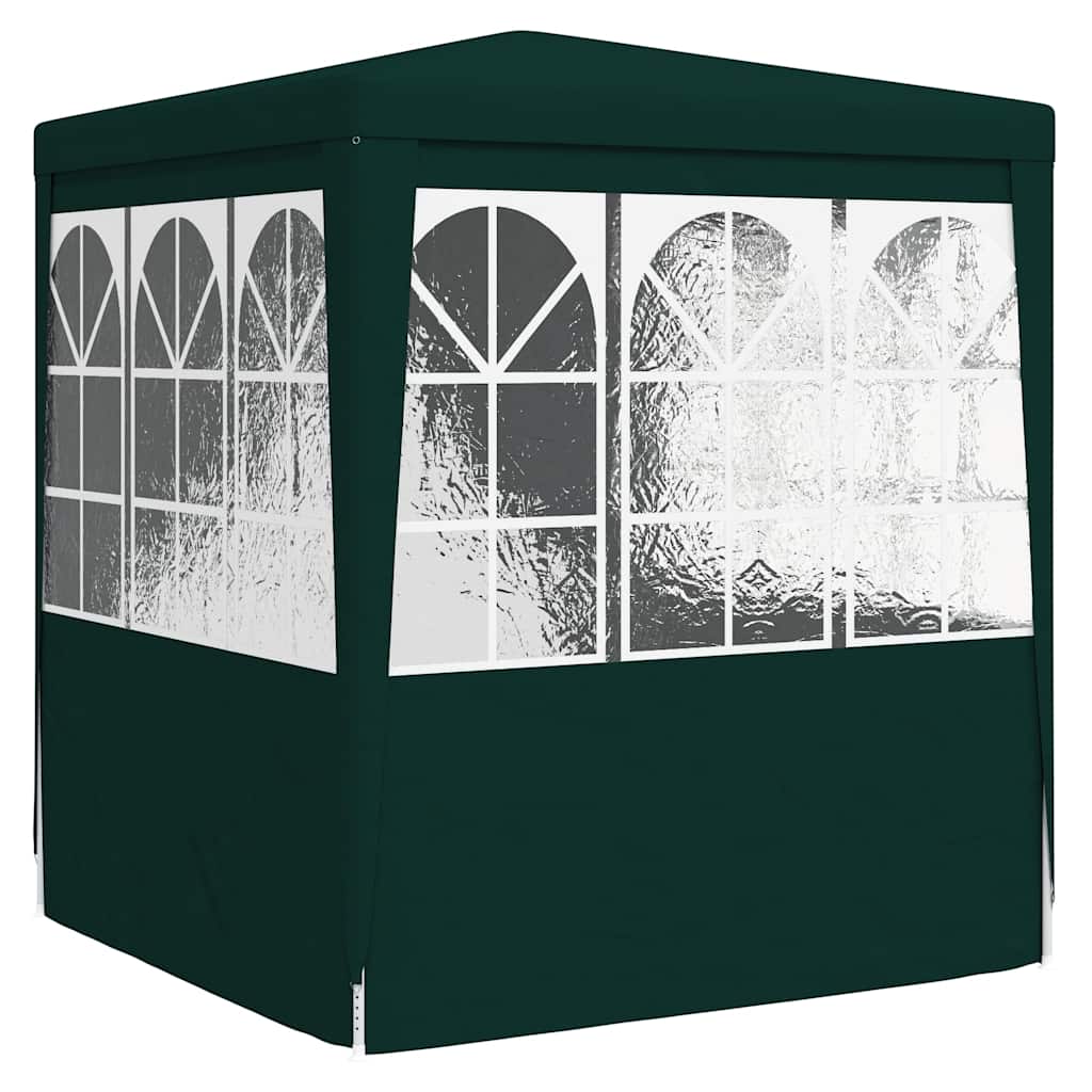 Professional party tent with side walls 2×2m green 90 g/m²