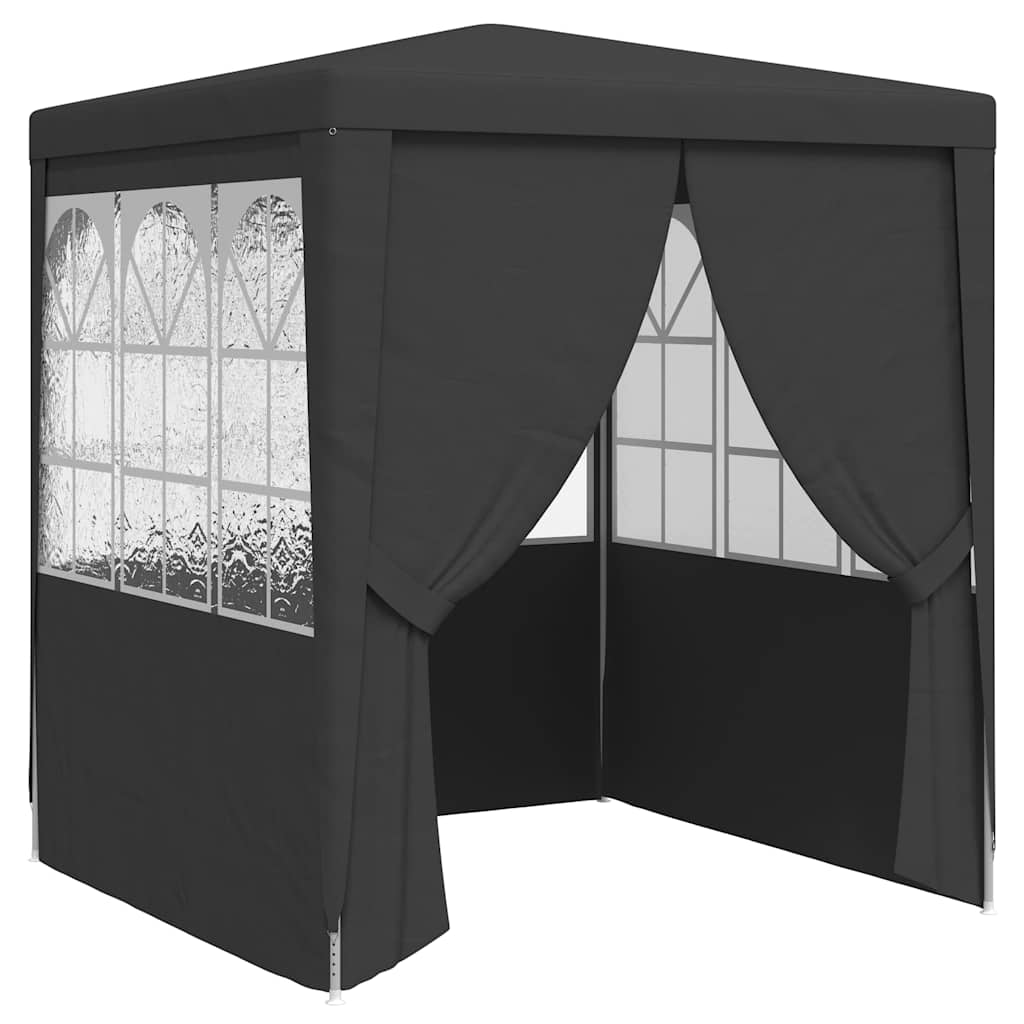Profi-Partyzelt mit Seitenwänden 2,5×2,5m Anthrazit 90 g/m²