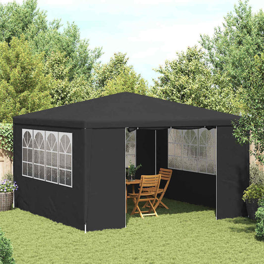Profi-Partyzelt mit Seitenwänden 4×4 m Anthrazit 90 g/m²