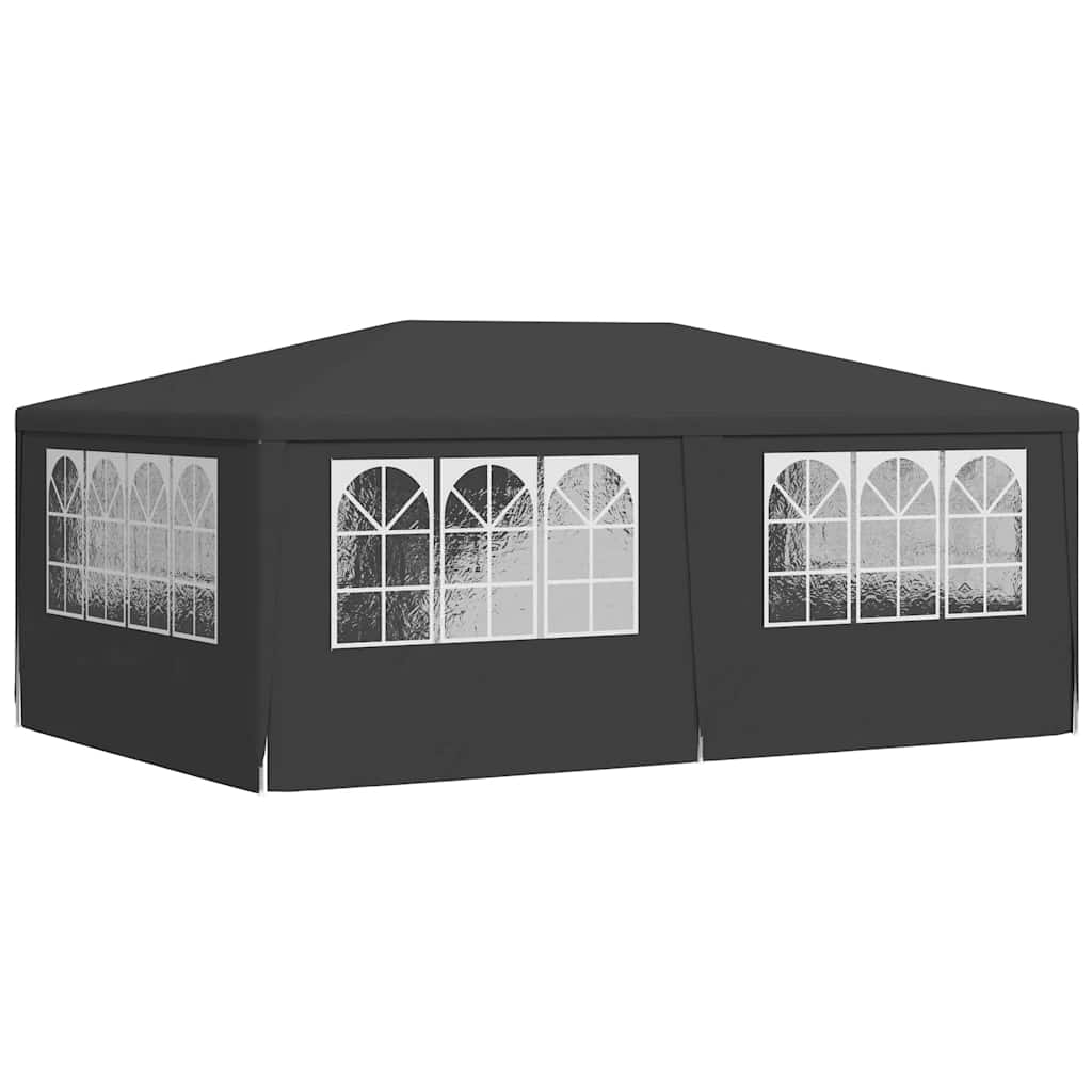 Profi-Partyzelt mit Seitenwänden 4×6 m Anthrazit 90 g/m²