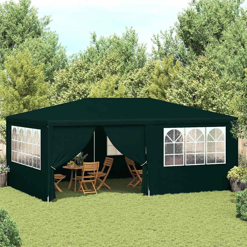 Professional party tent with side walls 4×6 m Green 90 g/m²