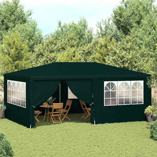 Professional party tent with side walls 4×6 m Green 90 g/m²